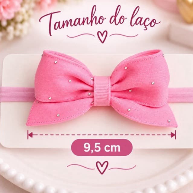 Faixinhas de Bebê Luxo com Laço Tiara RN Recém-Nascida Menina Laços para Bebê  Saída Maternidade  Enxoval