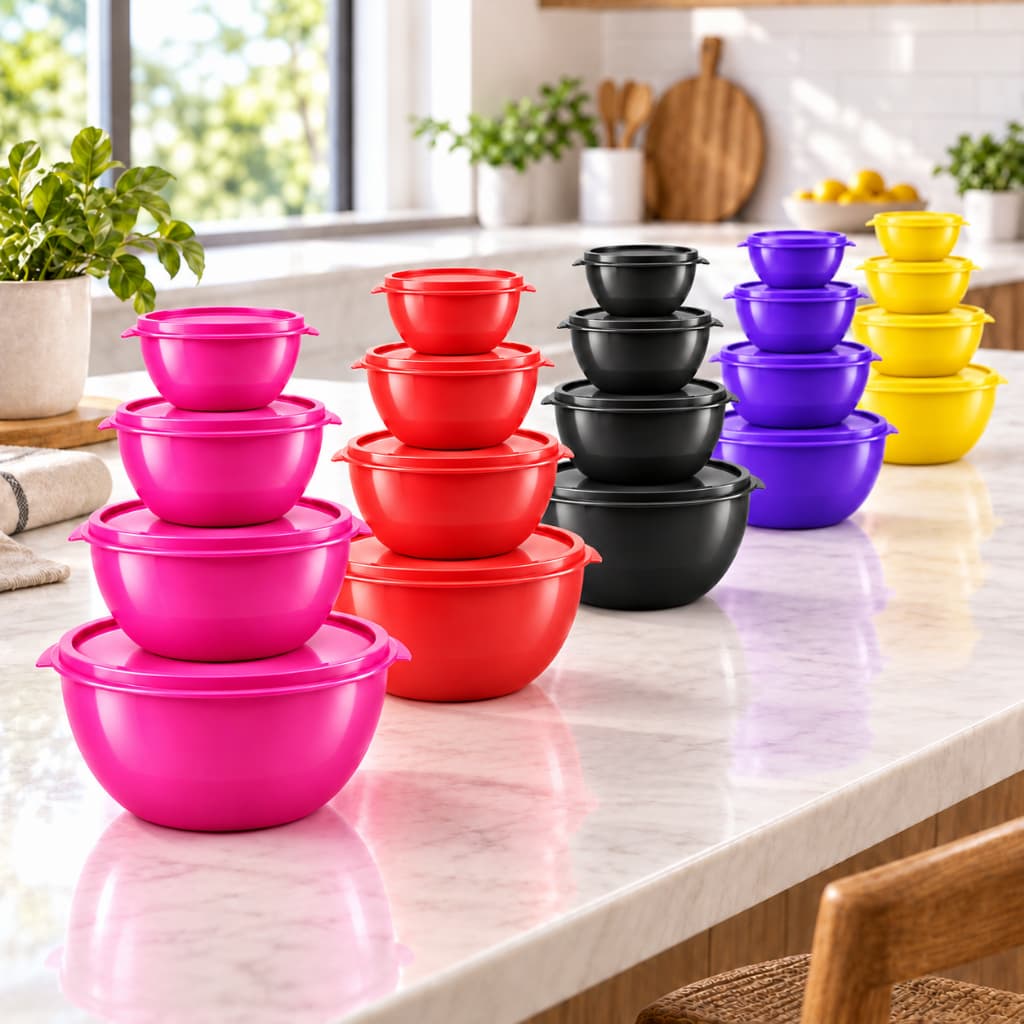 Caixa Com 5 Kits com 4 Potes De Plástico Bowl Grandes Para Revenda