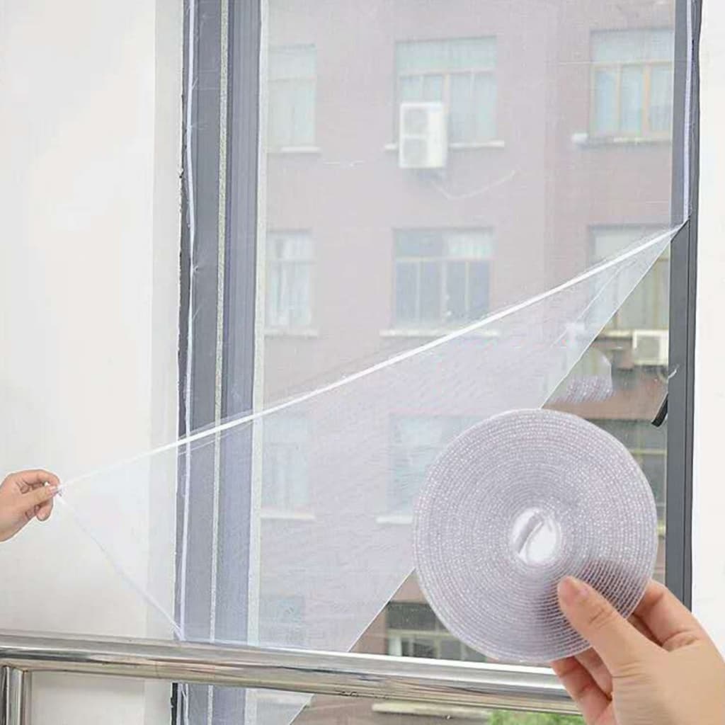 Tela Mosquiteira para Janela 1,5x1,3m com Velcro Poliéster Proteção contra Mosquitos Pernilongos e Insetos
