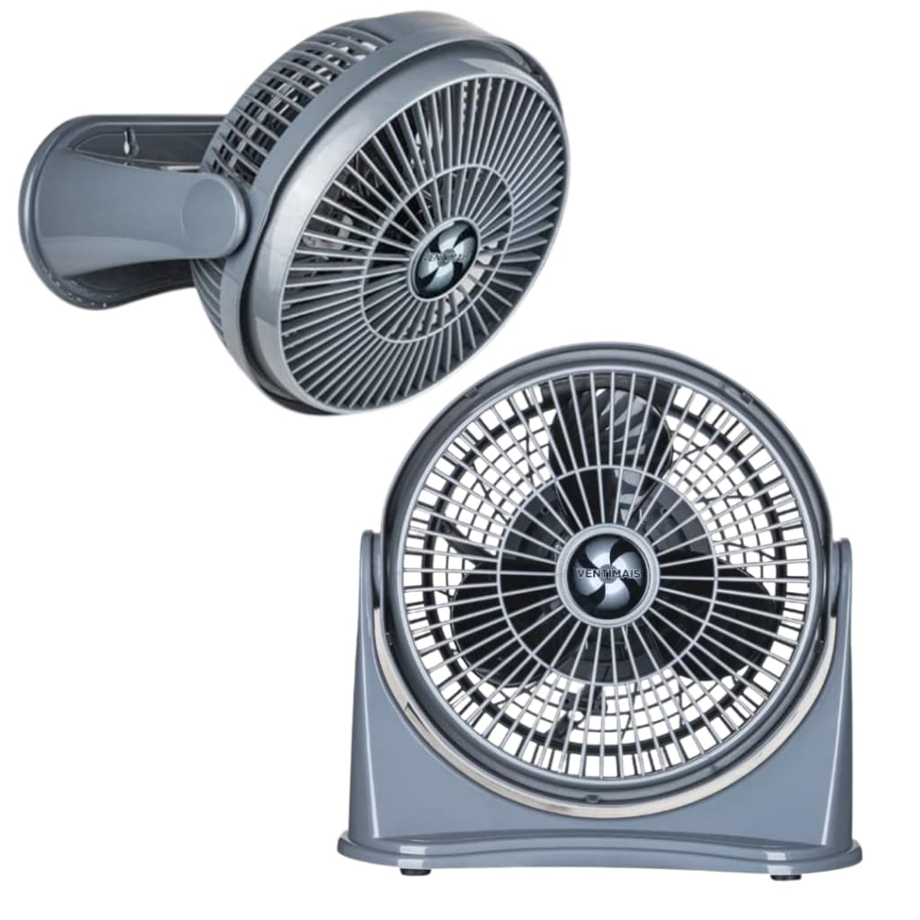 Ventilador Circulador de Ar 3 em 1 Mesa Parede e Chao 25cm Cinza 32W - Ventimais