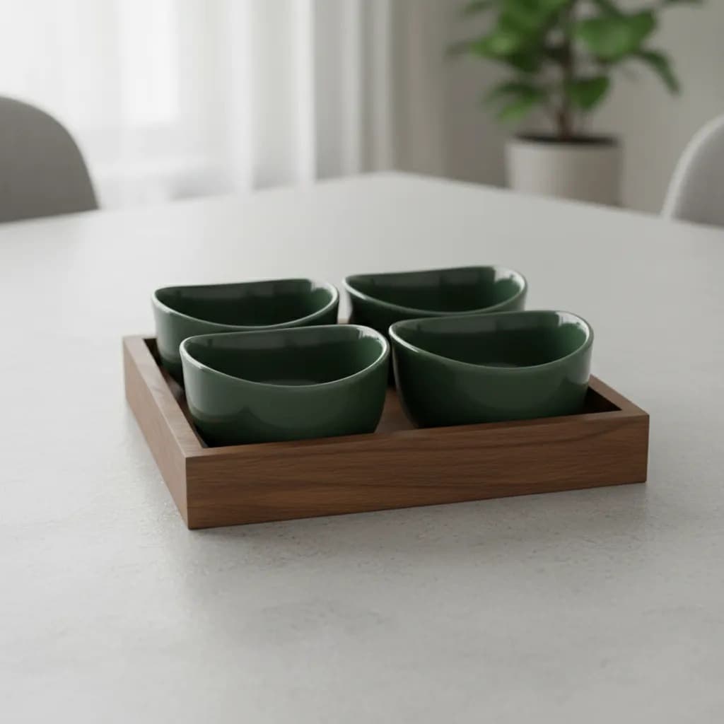 Petisqueira Cerâmica Quadrada Btc Home Decor Verde