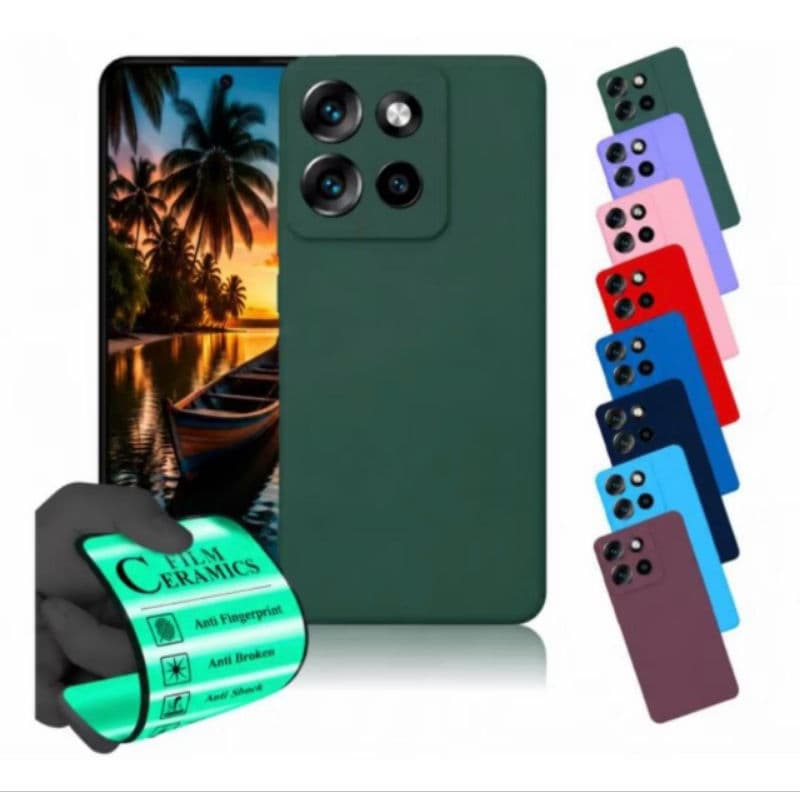 Kit Capinha + Película Moto G15 Anti Impacto capa motorola protecao premium aveludada