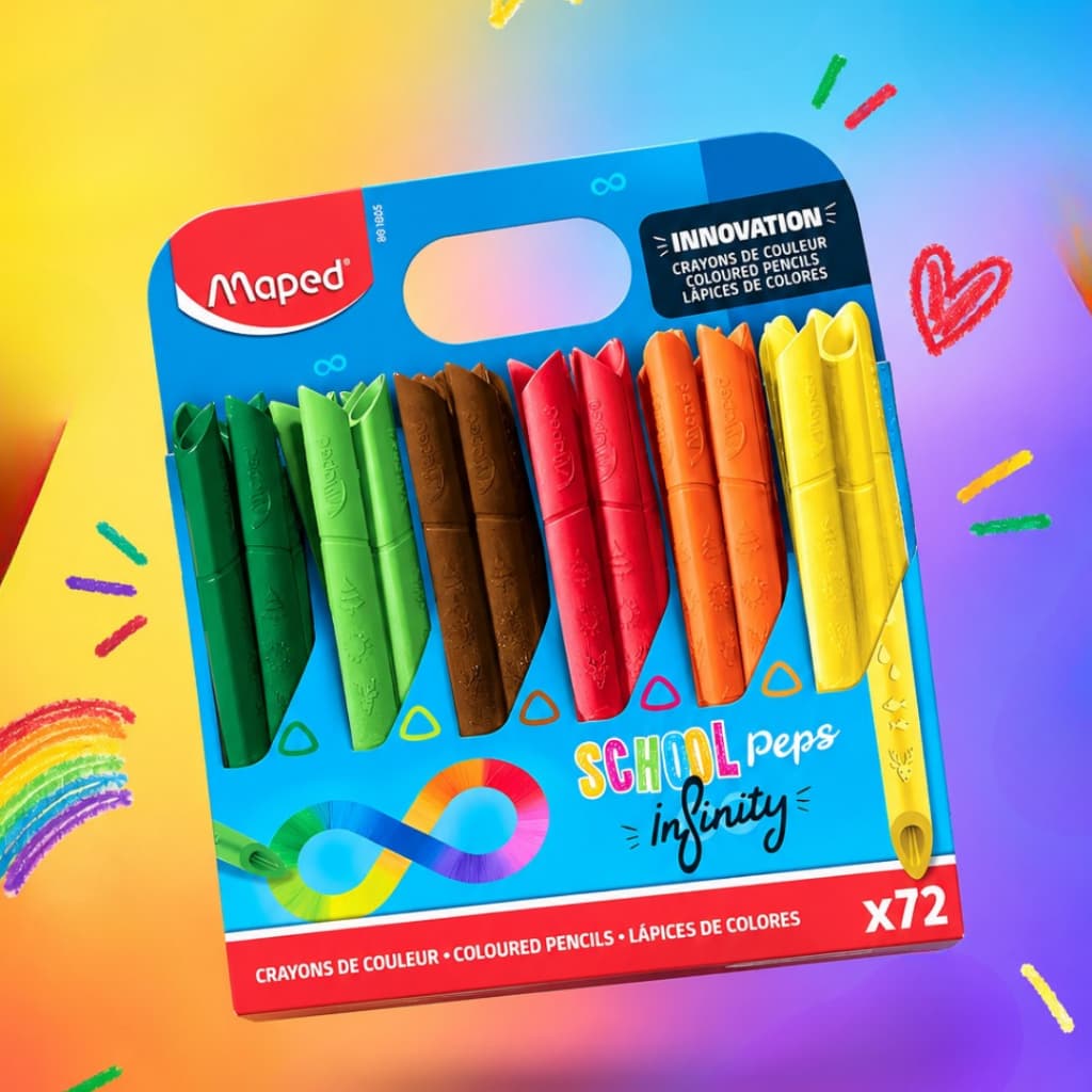 Lapis De Cor Infinito Não Precisa Apontar Colorpeps Infinity School Caixa Com 72 Cores