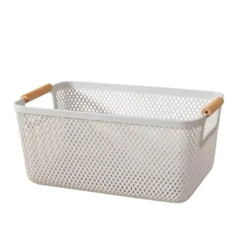 Cesto Organizador com Alça de Bambu Natural – Toque Natural e Elegante