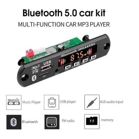 Placa Decodificador Amplificada Bluetooth 80W 2x40W MP3 USB P2 12V