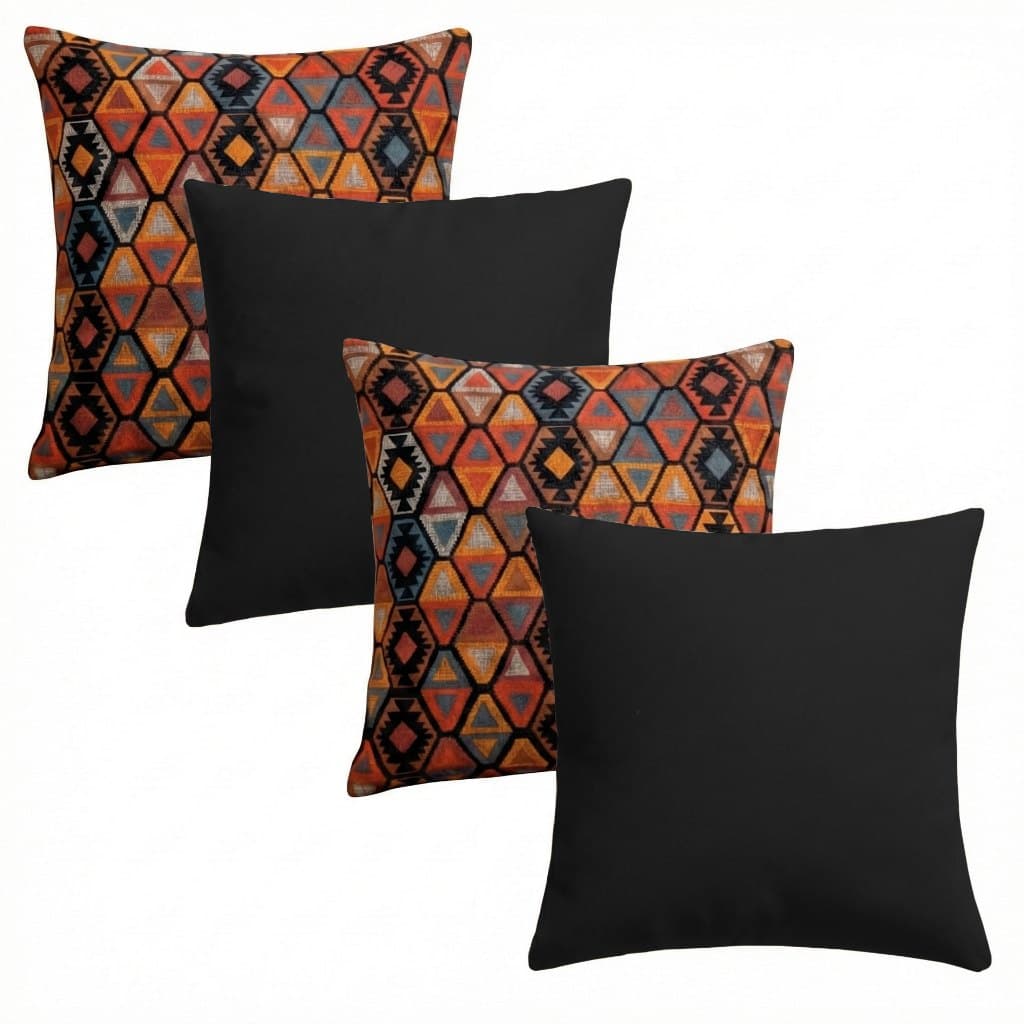04 Capas Almofadas Decorativas Estampadas Luxuosas 50x50 Sem Refil Com Ziper Invisivel Lavavel Full