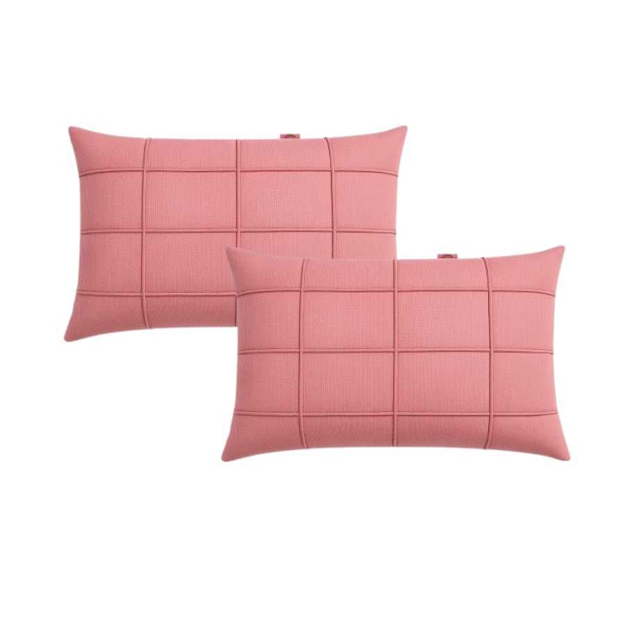 Kit 2 Capas De Almofada Retangular Baguete Suede Drapeada 30x50 Decora