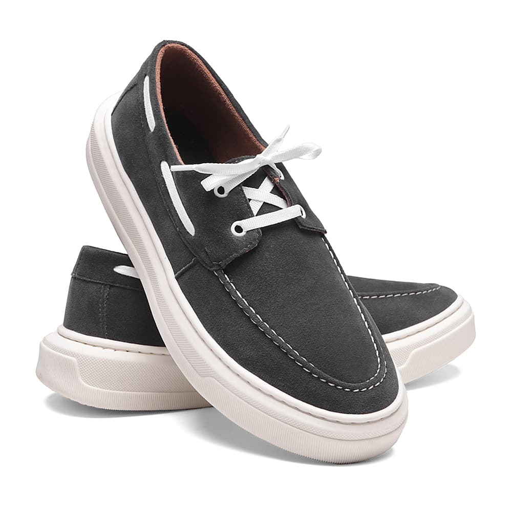 Mocassim Masculino Dockside Cinza Casual Confortável Leve Elegante Sapato Masculino Envio Imediato