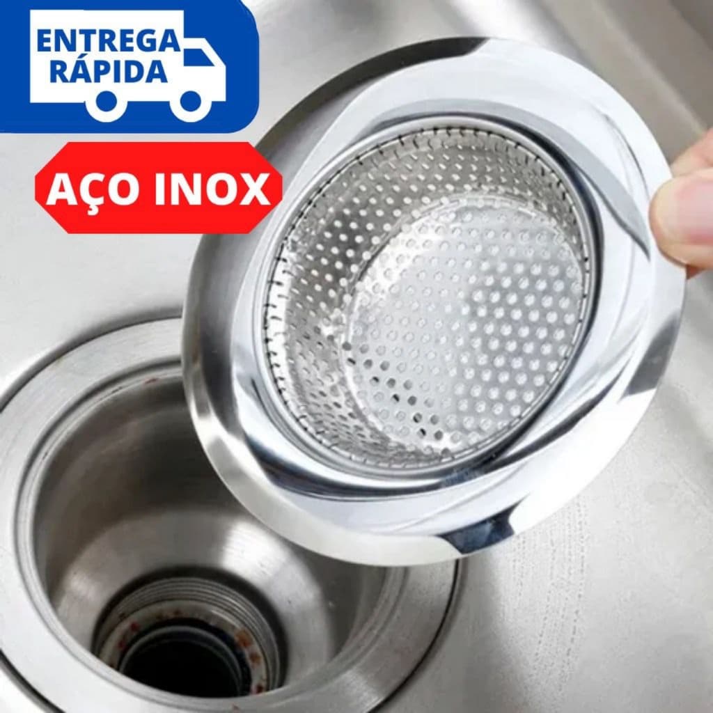 Ralo De Pia Inox Anti Entupimento Cozinha Tanque 7cm 9cm 11,5cm Não Enferruja Ralinho De Pia