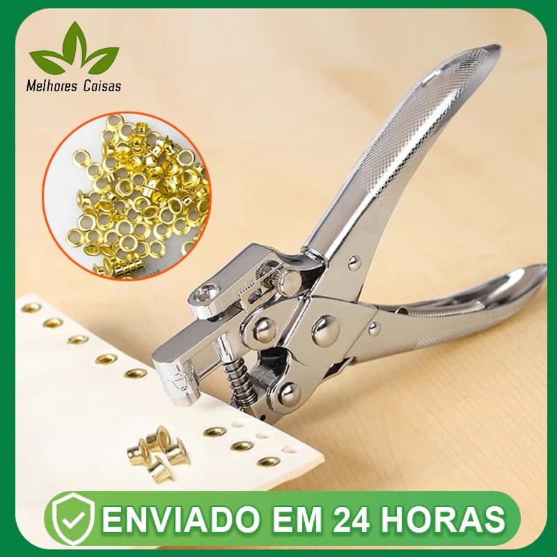 Alicate aplicar ilhós 2 em 1 profissional fura e aplica