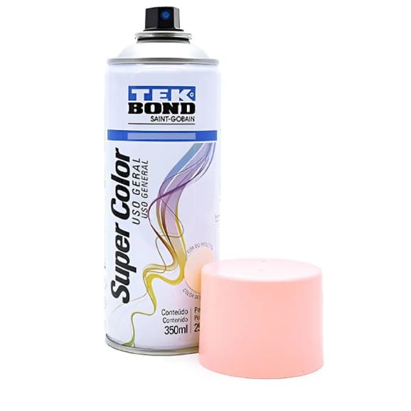 Tinta Spray Rosa Salmão Bebe Brilhante Tekbond 350ml