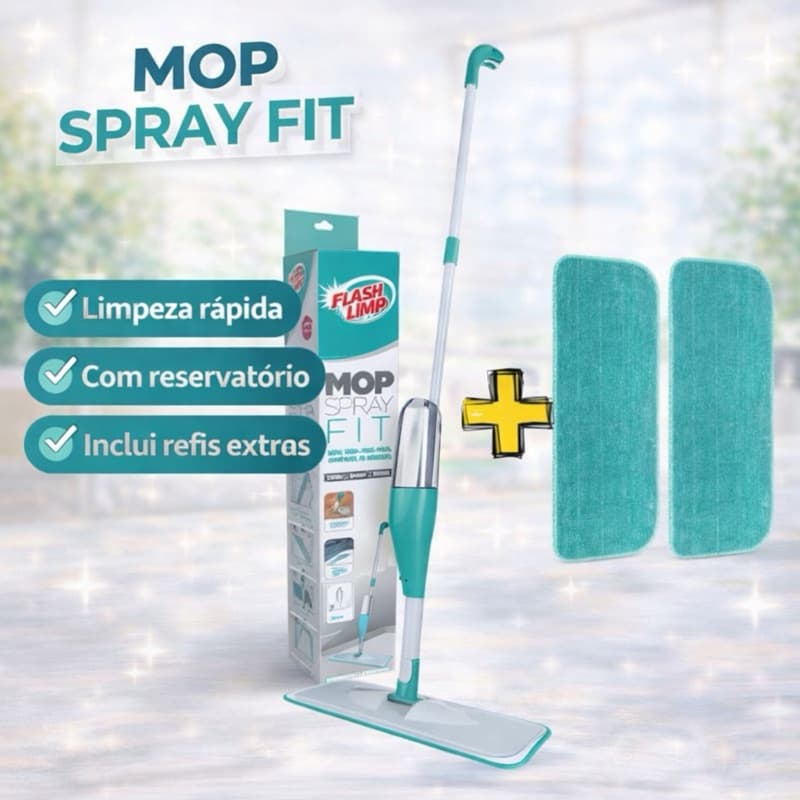 Mop Spray Fit Rodo Inteligente Vassoura com Microfibra Flash Limp MOP0556 + Refil