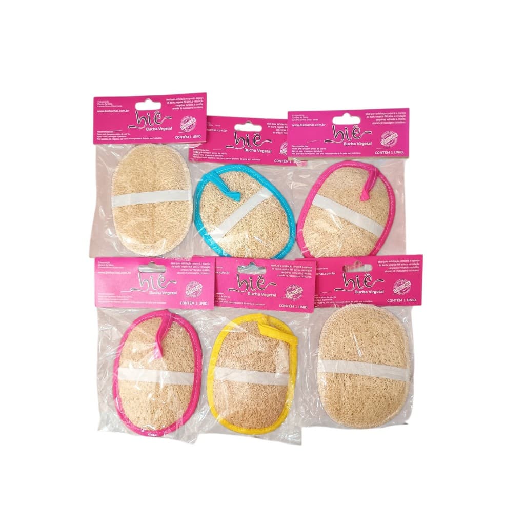 Bucha Vegetal Natural Oval Pequena Pct C/6 Unds