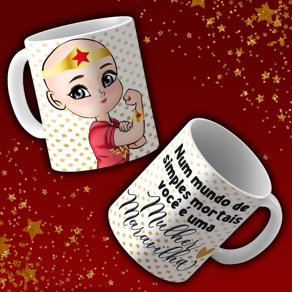 Dia da Mulher Caneca Personalizada Presente Ideal Para Mulher da Sua Vida Mulher Maravilha Coleção M