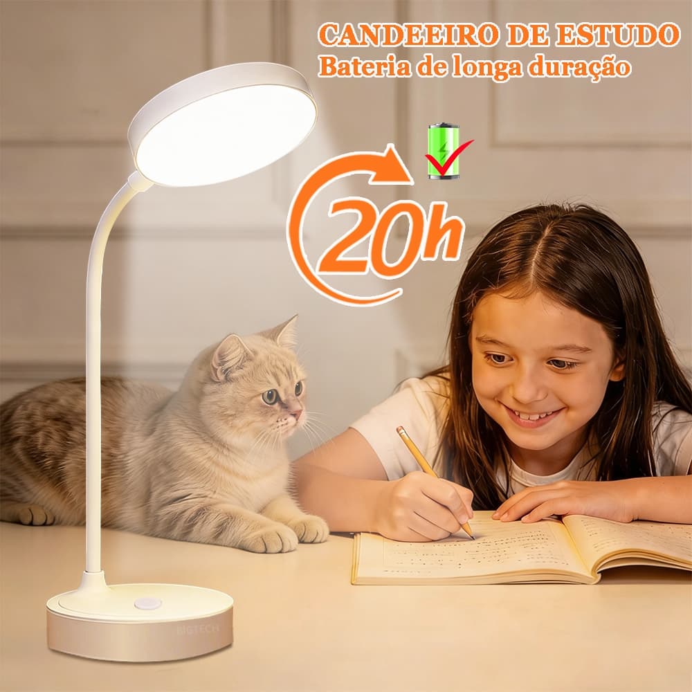 Lâmpada De Mesa Com Luminária De Mesa Recarregável Leitura USB Removível Portátil Iluminação Do Quarto