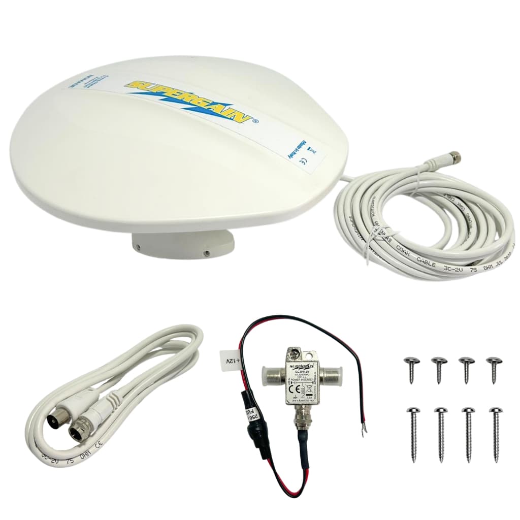 Antena TV Digital HD Nômade 24,5dB Até 100km Alcance Alta Recepção Para Motorhome Barco Casa e Trailer