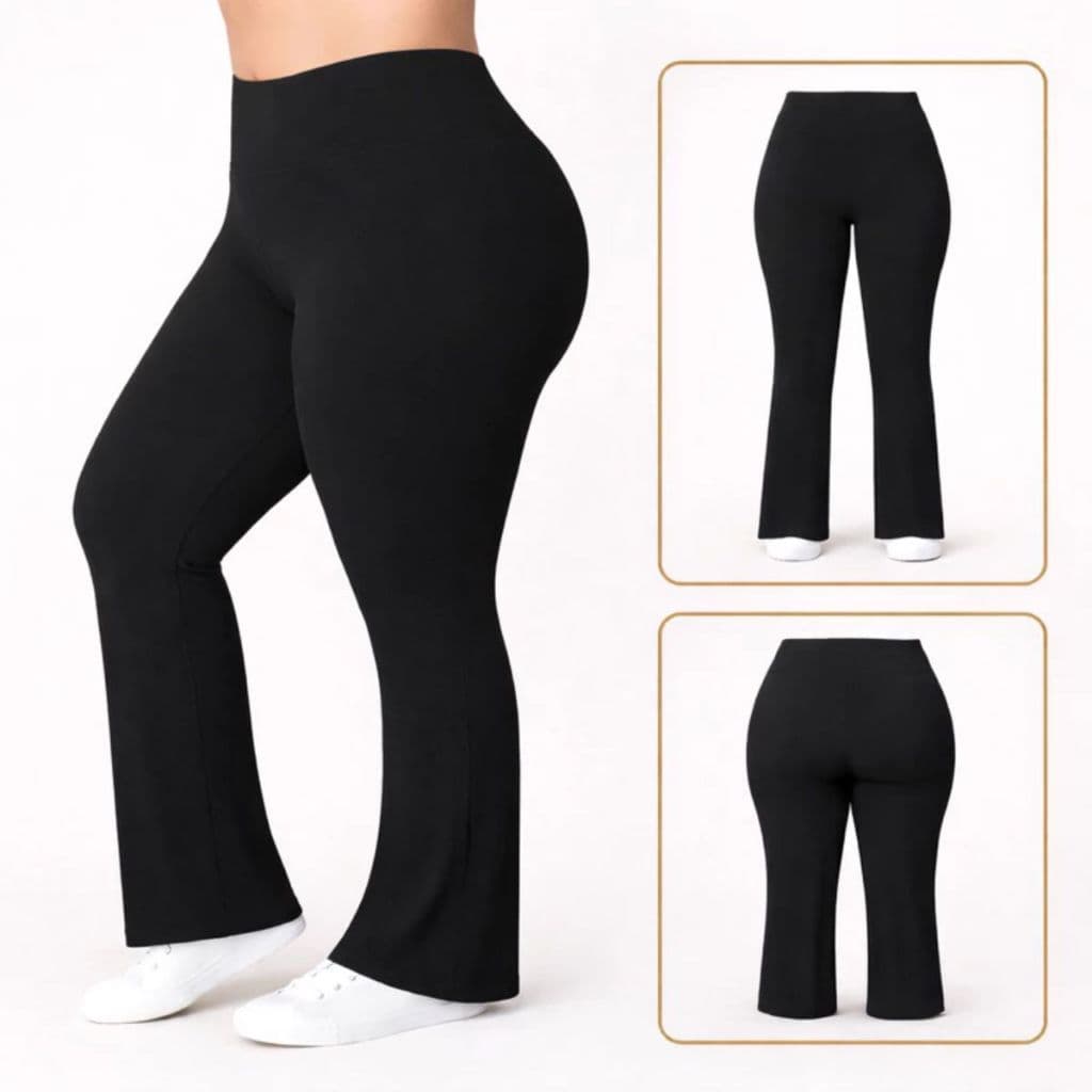 Calça Leging Flare Feminina Bailarina Plus Size Boca De Sino