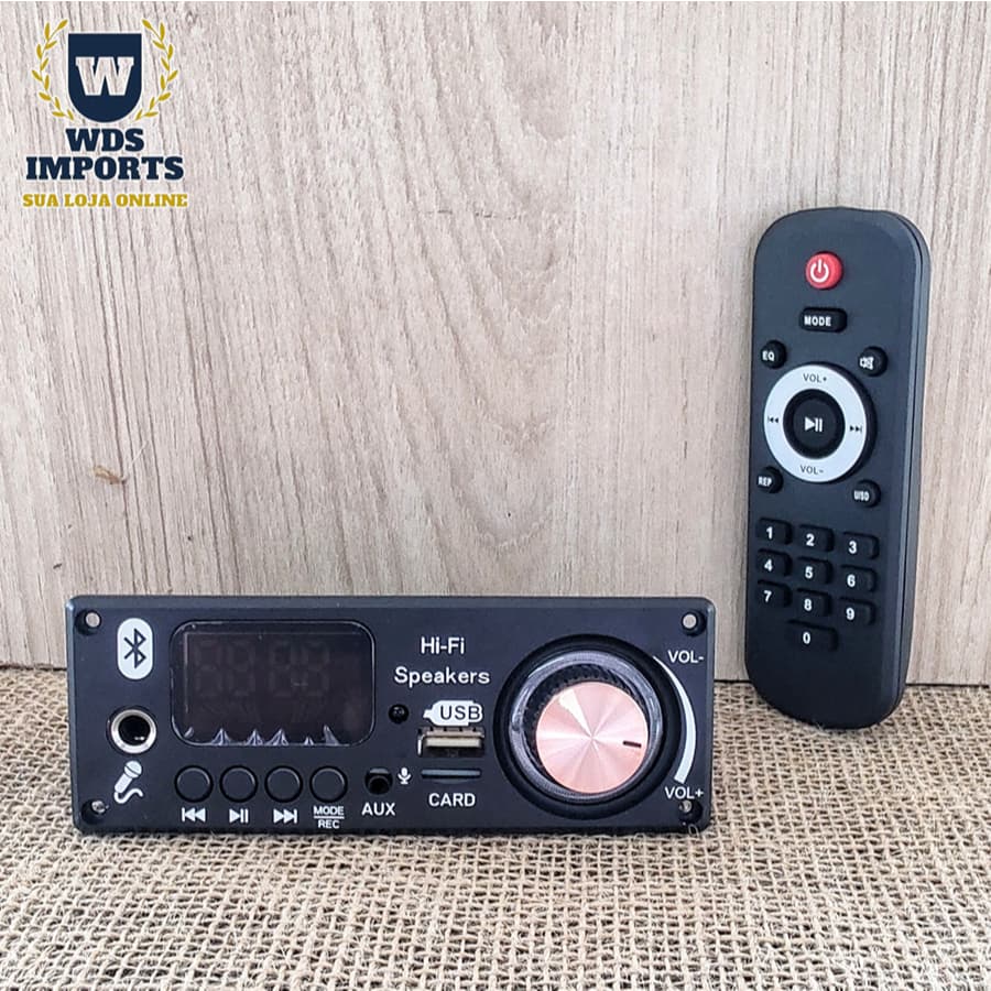 Placa de Som Amplificada Decodificadora 2x80w Usb Bluetooth Mic 160w