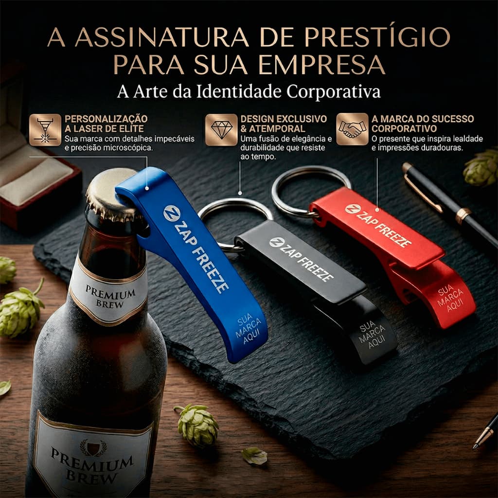 Kit 250 Chaveiros Abridor Personalizado Empresa com Logo Personalizavel