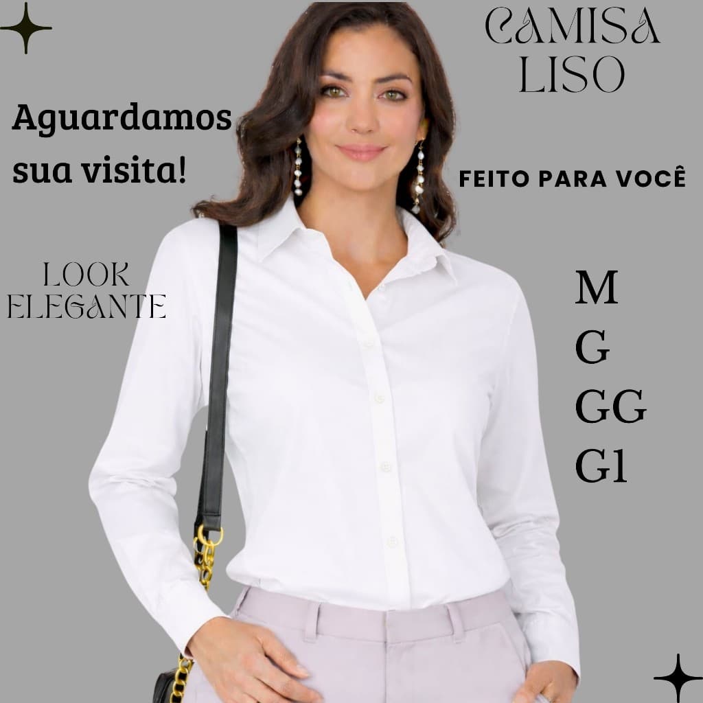 Camisa Lisa Elegante Confortável Moda Feminina Plus Size Tendência 2026