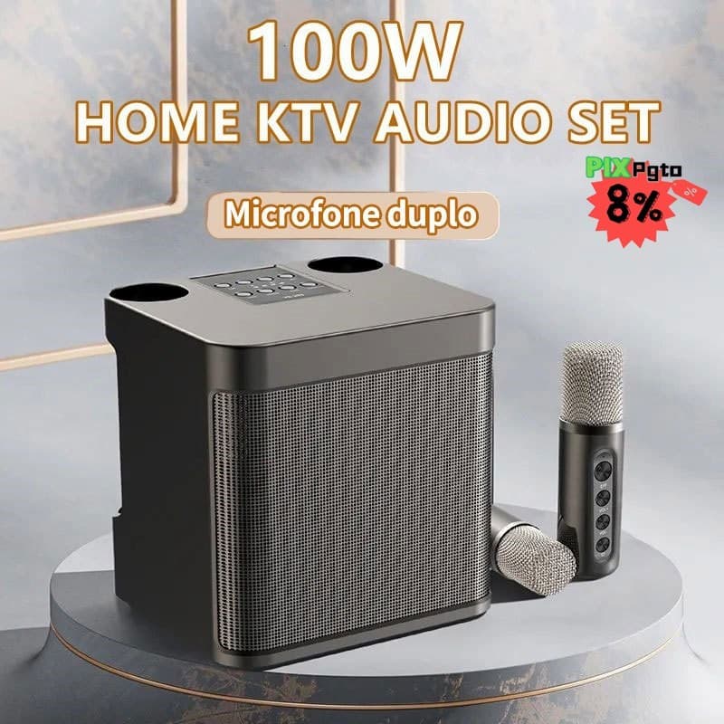 Caixa De Som Bluetooth Grande Portátil Karaoke Bluetooth Com Profess Amplificador Estéreo