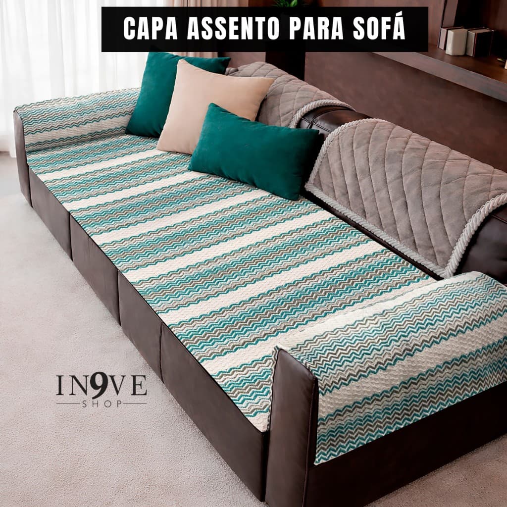 Capa Protetora para Assento de Sofá Gigante 100% Algodão Lavável na Máquina -Sala Quarto Cama Premium