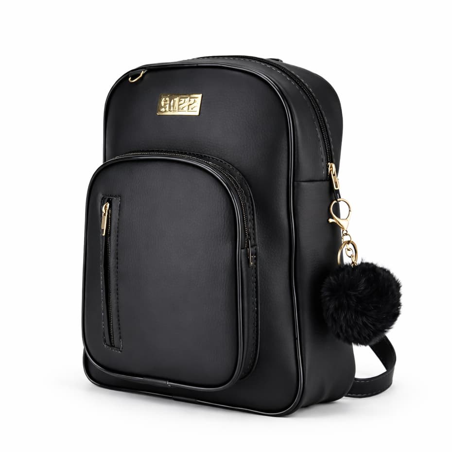 Mochila Universitária Lisa Feminina Linda e Resistente Casual Escola Faculdade Com POMPOM Reforçada