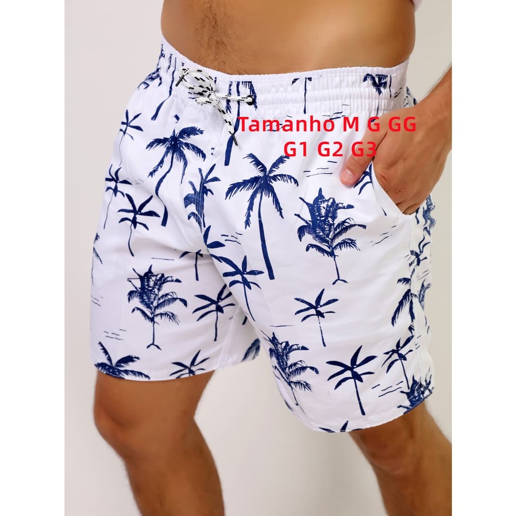 Short Tactel Grosso Masculino Mauricinho Adulto Surf Praia Piscina  Secagem Rápida Academia Tamanho M - G3
