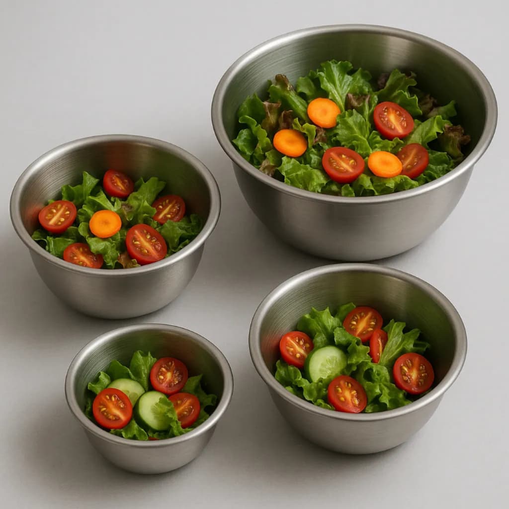 Kit 4 Tigelas Inox Multiuso Bacia Inox Saladeira Cozinha Resistente