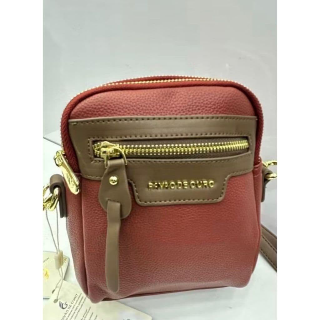 Bolsa Feminina Pavão de Ouro Tiracolo Pequena Alça Transversal Celular Chaves Carteira Duas Cores