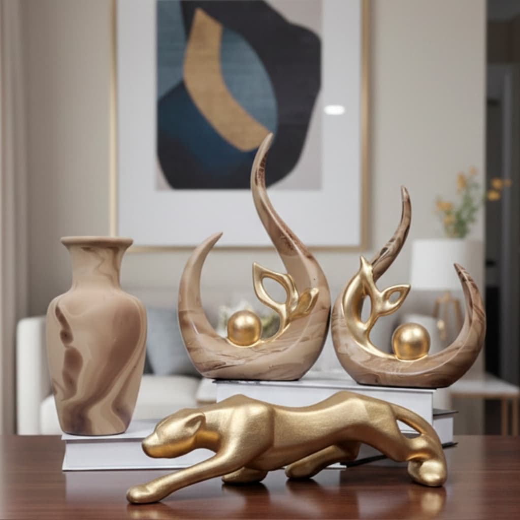 Enfeite Peças Pantera Moderno Cerâmica Vasos Centro Mesa Decorativo Casa Quarto Sala Aparador Hall