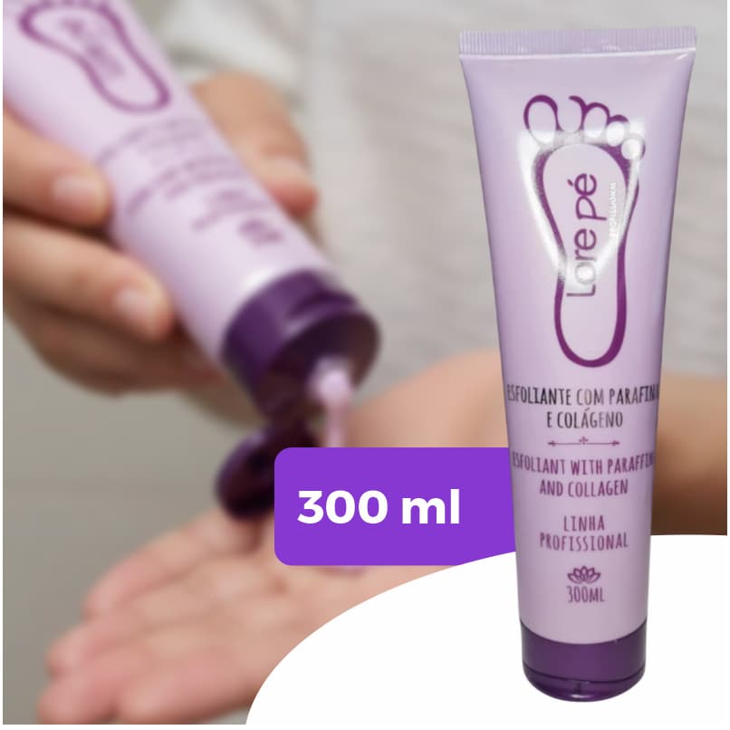 Esfoliante com Parafina e Colágeno para Pé Linha Profissional Lore Pé 300ml