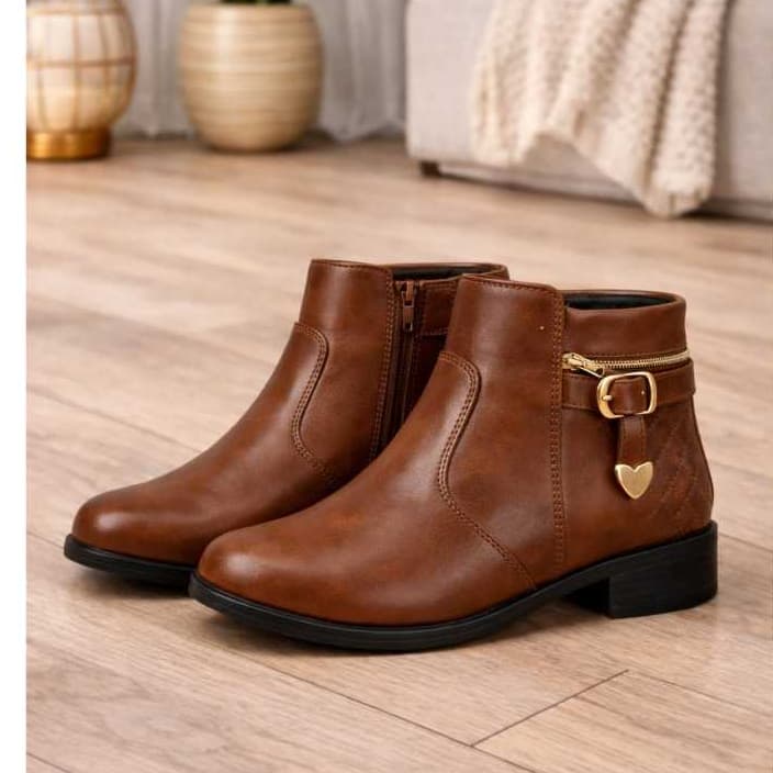 Bota Feminina Marrom Caramelo Tendencia Confortável Leve Macia Envio Imediato