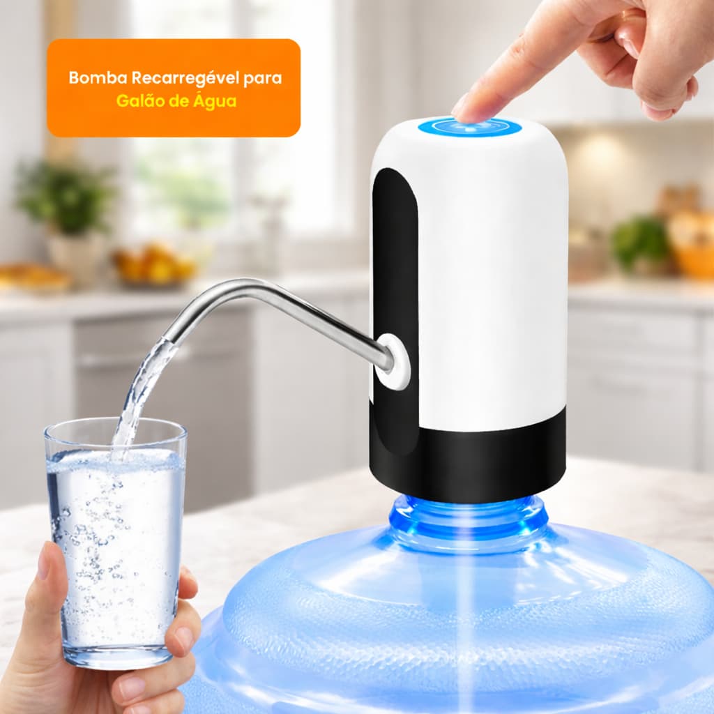 🚰 Bomba Elétrica Recarregável Galão 20L | Dispenser Automático de Água | Compacto e Prático 💧