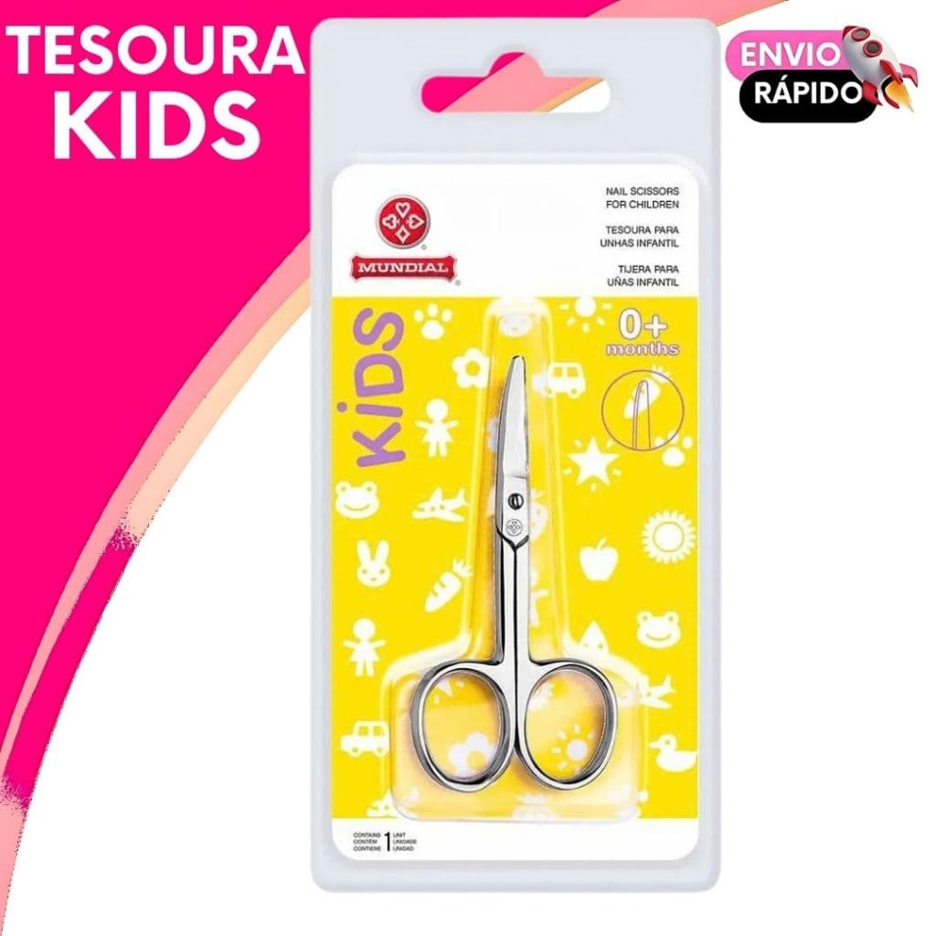 Tesoura Para Unha De Bebê Infantil Mundial Corte Seguro E Sem Medo Criança Recem Nascido