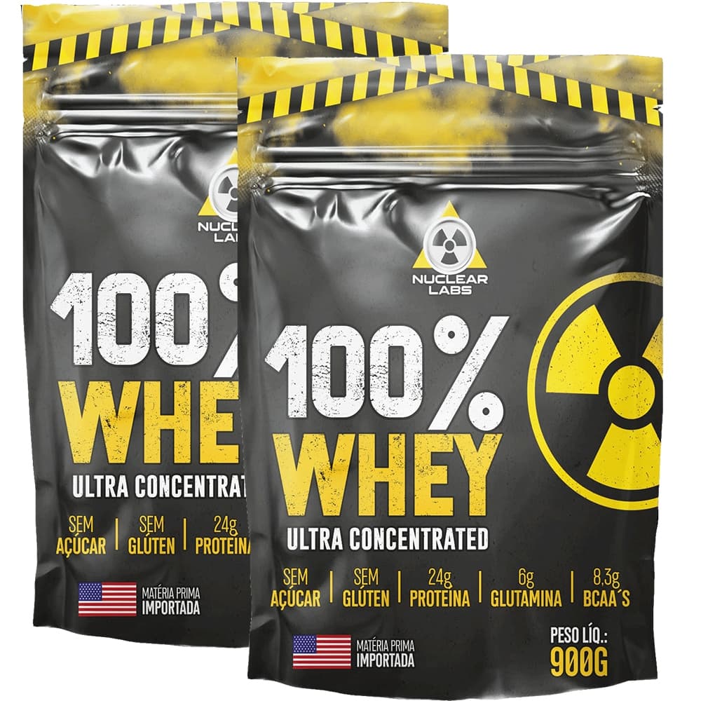 2x Whey Protein 100% 900g Ultra Concentrado (1,8 Kilos) Nuclear Labs