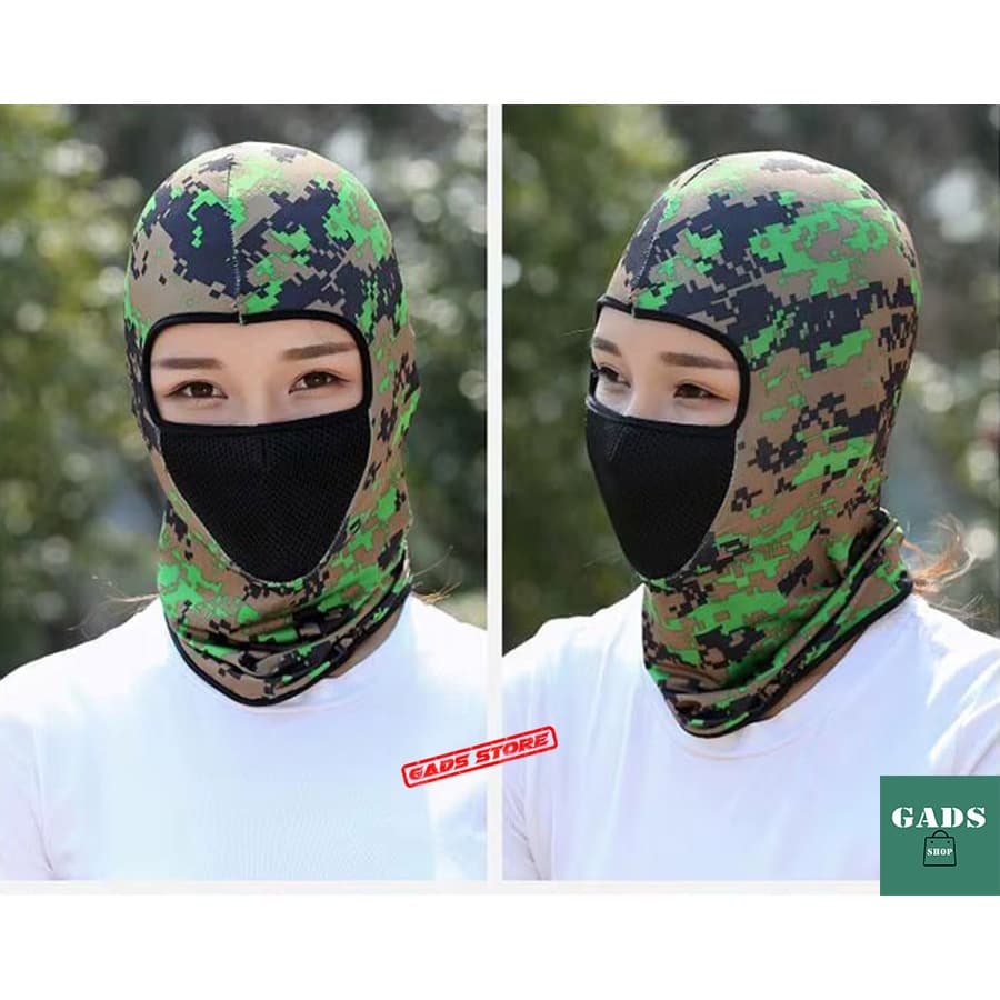 Máscara Facial Touca Balaclava Bandana Fechada com Respiração Proteção Solar UV 50+