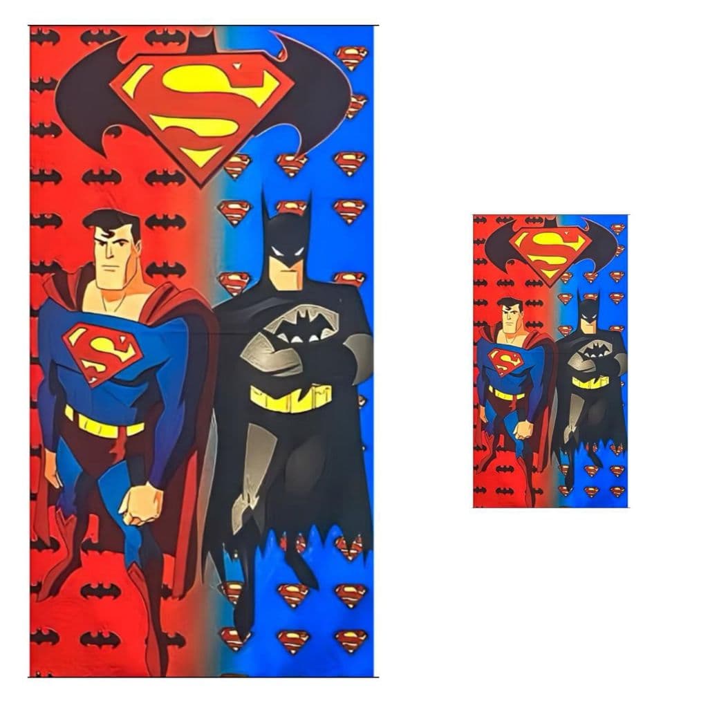 Kit Jogo de Toalhas Banho e Rosto Batman x Superman Básica Tamanho 1.40.70cm