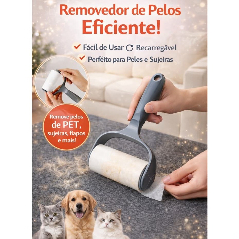 Rolo Tira Pelos Adesivo Premium Para Roupas Tecidos Multiuso Universal 20 Folhas