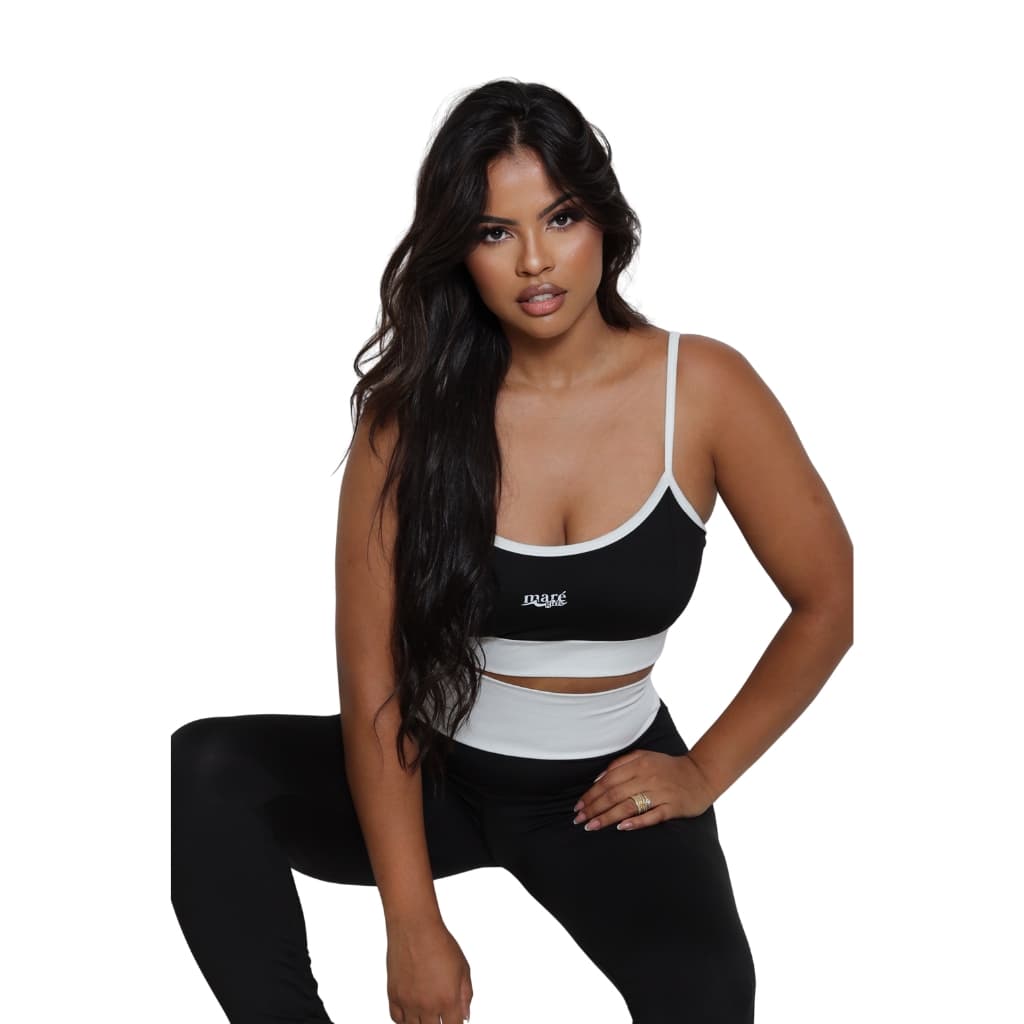 Conjunto Fitness Feminino Bicolor Top e Calça Sports Treino Perfeito Tecido Premium P ao G2