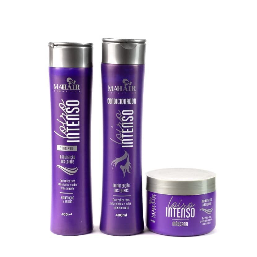 Kit Capilar Shampoo Condicionador e Máscara Capilar Loiro Intenso Matizador Mahair Promoção!