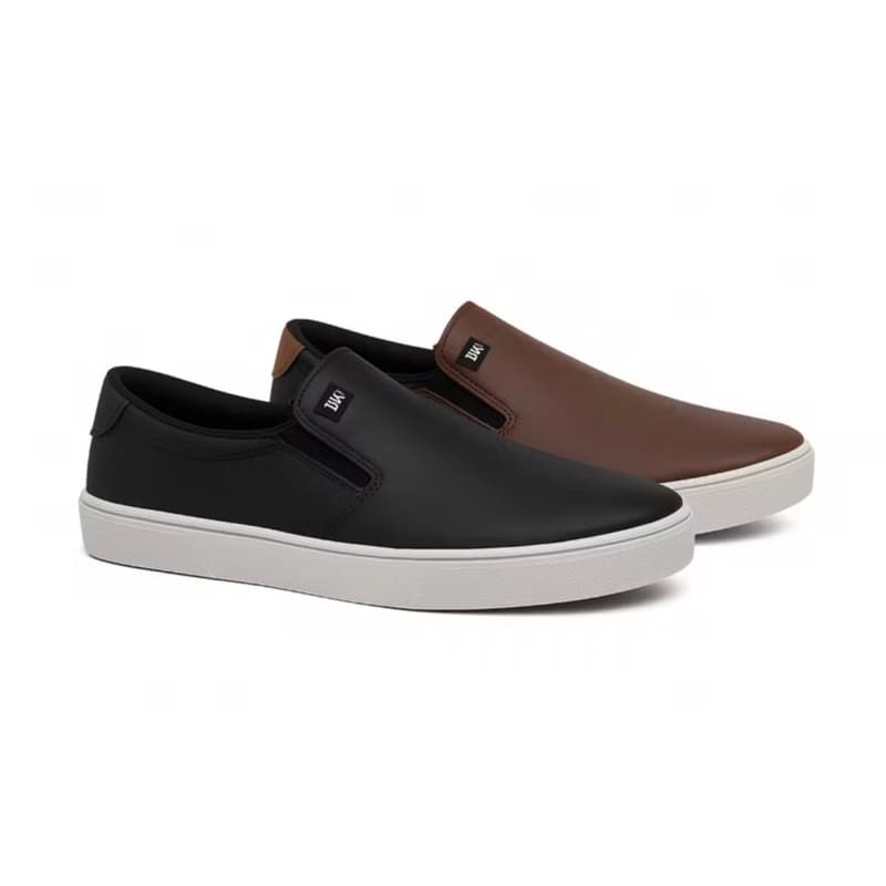 KIT ECONOMIA 2 PARES SAPATENIS MASCULINO CONFORTO TRABALHO CASUAL