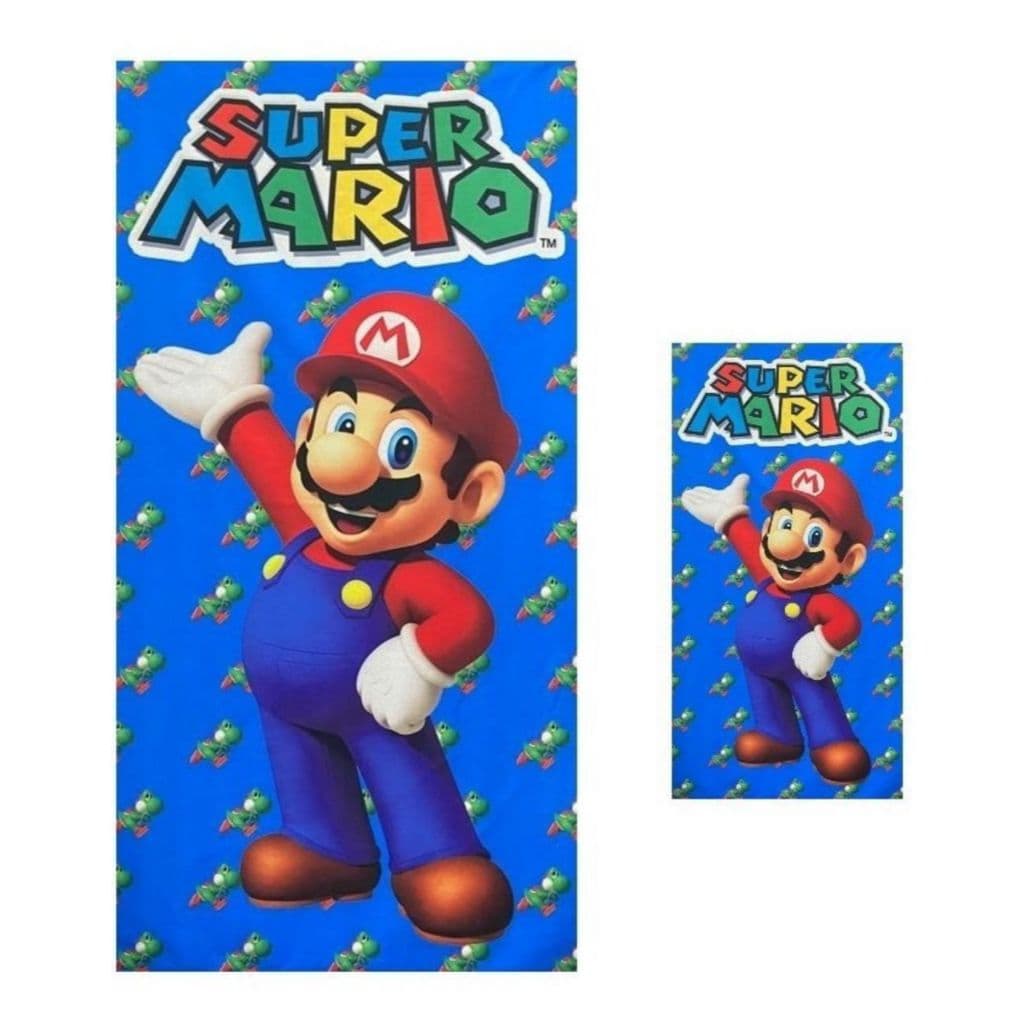 Kit de Toalha Banho e Rosto Super Mario Bros Escola Lancheira