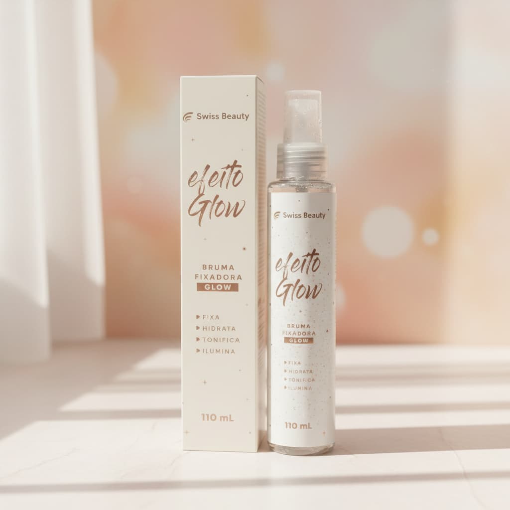 Bruma Fixadora Glow Swiss Beauty 110ml | Fixador de Maquiagem Iluminador | Hidratação e Efeito Radiante | Longa Duração