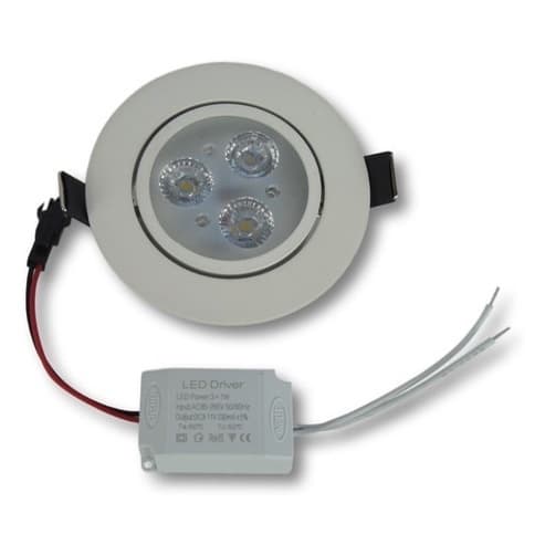 Spot Led Dicroica 3w Direcional Embutir Sanca Redondo Branco Frio 6500k e  Branco Quente - 3000k Bivolt