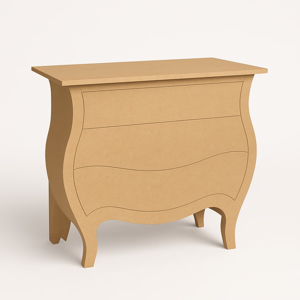 Cômoda Bombe fake 3 gavetas Grande Mdf