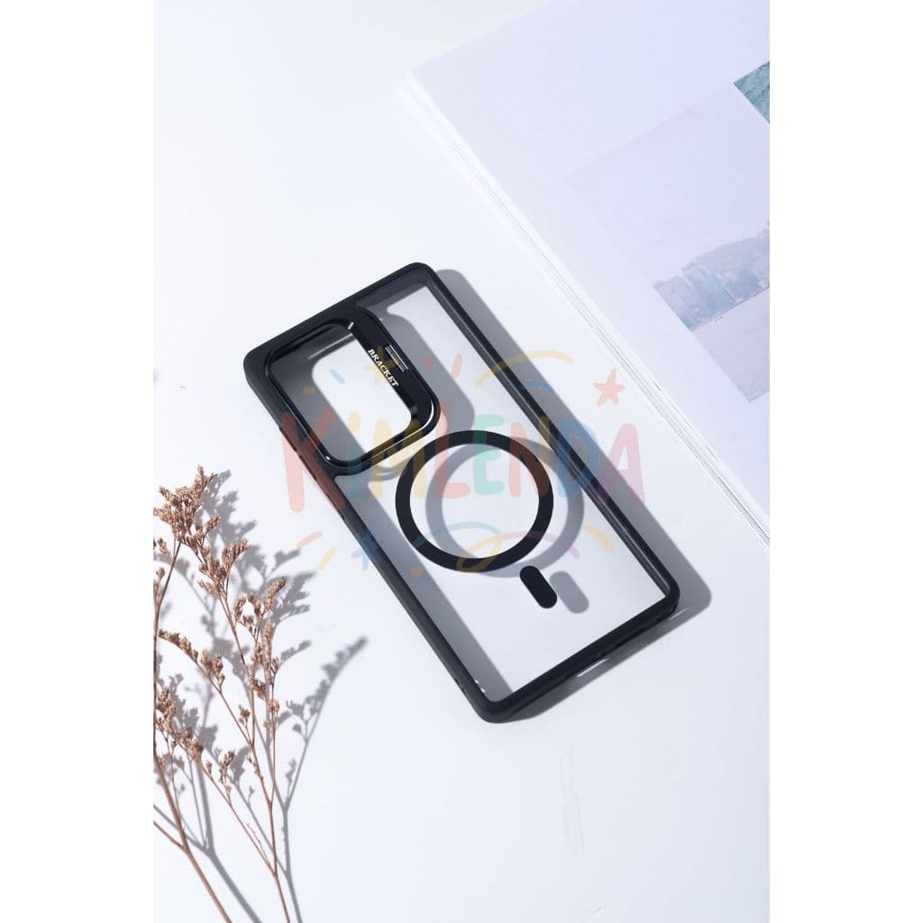 Capa Magnética para Samsung S Ultra / S Plus com Suporte de Câmera, Anti-queda, Compatível com Carregamento Sem Fio