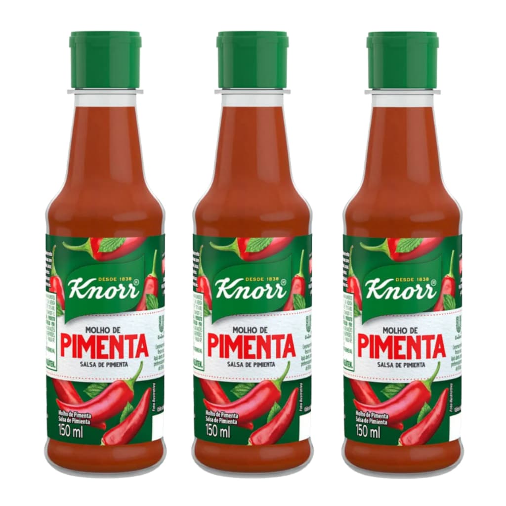 Molho De Pimenta Knorr Ardida Vidro 150ml Kit C/ 3 Unidades