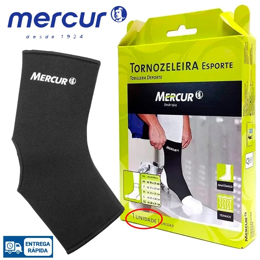 Tornozeleira Compressão Ortopedica Esporte Elastica Mercur