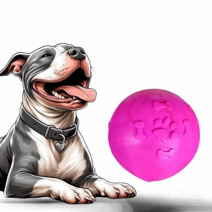 Brinquedo Mordedor Bola Maciça C/ Cheirinho de Chiclete P/ Cães de Médio e Grande Porte 7,5 e 8,0 CM
